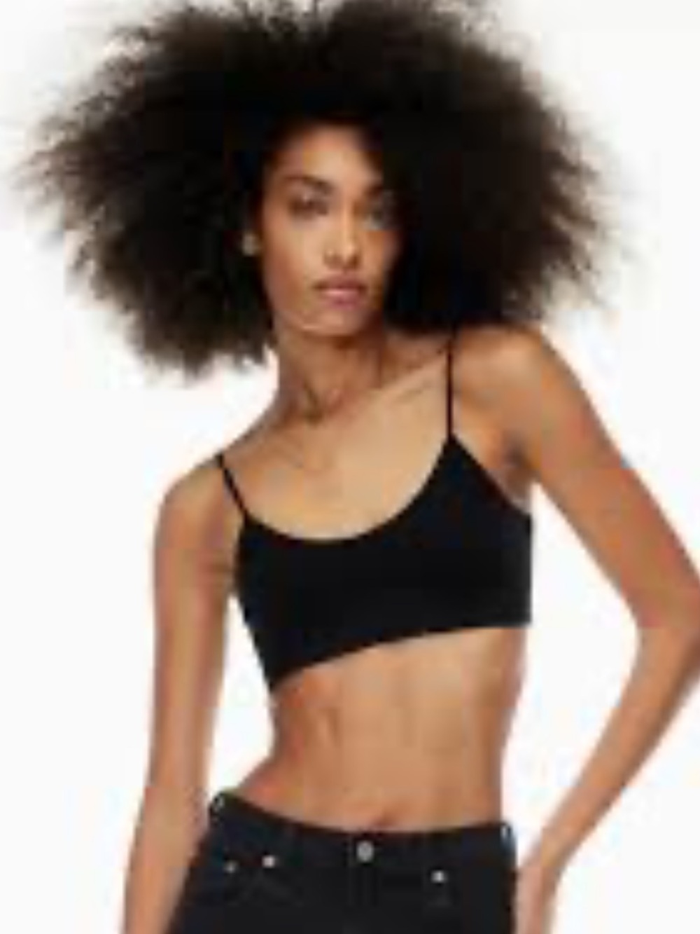 Aritzia Talula Black Ribbed Seamless Camisole Bra Bralette Top